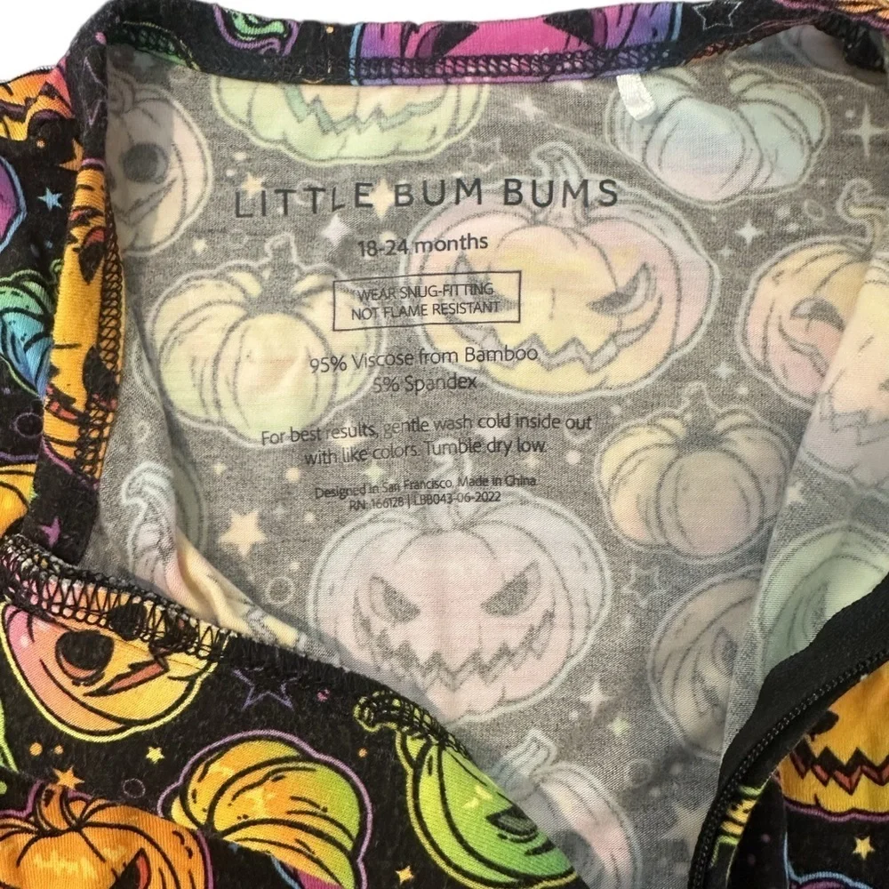 Kids Pumpkin Print Footie Pajamas Colorful